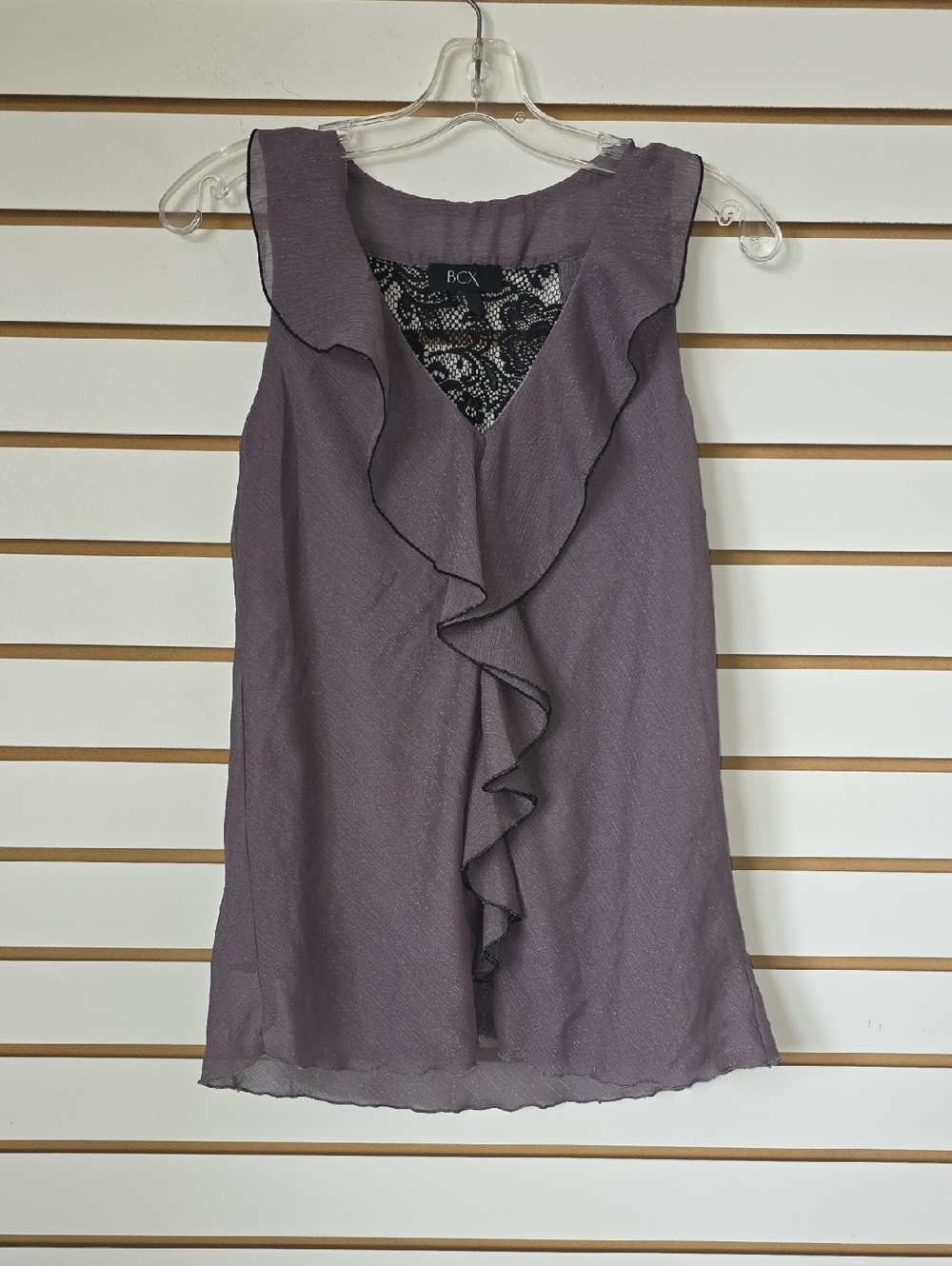 BCX Ruffle Front Sleeveless Blouse